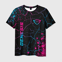 Футболка мужская Genesis - neon gradient: надпись, символ, цвет: 3D-принт