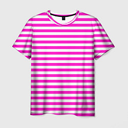 Футболка мужская Ярко-розовые полосы, цвет: 3D-принт