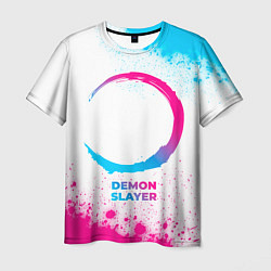 Футболка мужская Demon Slayer neon gradient style, цвет: 3D-принт