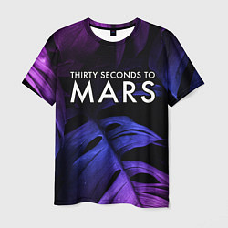 Футболка мужская Thirty Seconds to Mars neon monstera, цвет: 3D-принт