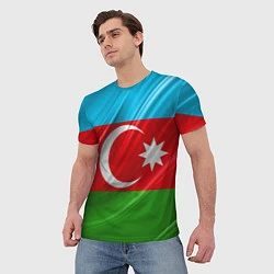 Футболка мужская Азербайджанский флаг, цвет: 3D-принт — фото 2