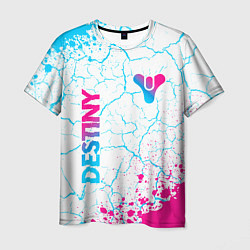 Футболка мужская Destiny neon gradient style: надпись, символ, цвет: 3D-принт