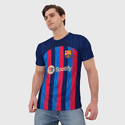 Футболка мужская Барселона форма 2223 домашняя, цвет: 3D-принт — фото 2