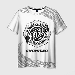 Футболка мужская Chrysler speed на светлом фоне со следами шин, цвет: 3D-принт