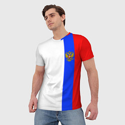 Футболка мужская Цвета России - герб, цвет: 3D-принт — фото 2
