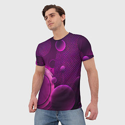Футболка мужская Фиолетовые шары, цвет: 3D-принт — фото 2