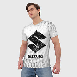 Футболка мужская Suzuki с потертостями на светлом фоне, цвет: 3D-принт — фото 2
