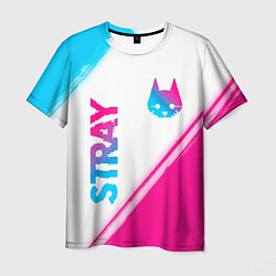 Футболка мужская Stray neon gradient style: надпись, символ, цвет: 3D-принт
