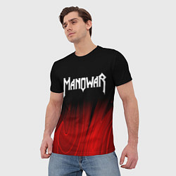 Футболка мужская Manowar red plasma, цвет: 3D-принт — фото 2