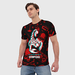 Футболка мужская Scorpions rock glitch, цвет: 3D-принт — фото 2
