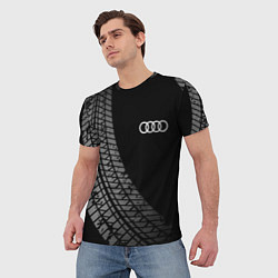 Футболка мужская Audi tire tracks, цвет: 3D-принт — фото 2