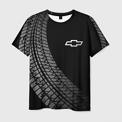 Футболка мужская Chevrolet tire tracks, цвет: 3D-принт