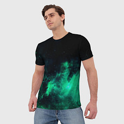 Футболка мужская Зелёная галактика Midjourney, цвет: 3D-принт — фото 2