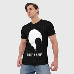 Футболка мужская Date A Live glitch на темном фоне, цвет: 3D-принт — фото 2