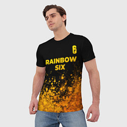 Футболка мужская Rainbow Six - gold gradient: символ сверху, цвет: 3D-принт — фото 2