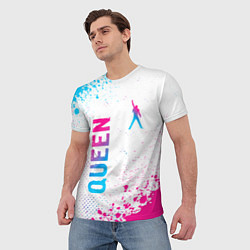 Футболка мужская Queen neon gradient style: надпись, символ, цвет: 3D-принт — фото 2