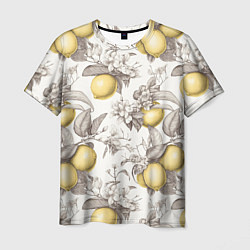 Футболка мужская Лимоны - винтаж графика: паттерн, цвет: 3D-принт