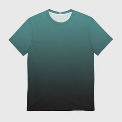 Футболка мужская Градиент зелено-черный, цвет: 3D-принт