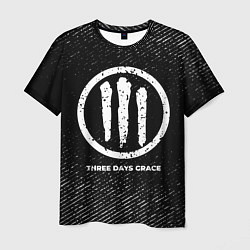 Футболка мужская Three Days Grace с потертостями на темном фоне, цвет: 3D-принт
