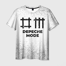 Футболка мужская Depeche Mode с потертостями на светлом фоне, цвет: 3D-принт