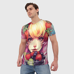 Футболка мужская Блондинка с ягодами, цвет: 3D-принт — фото 2