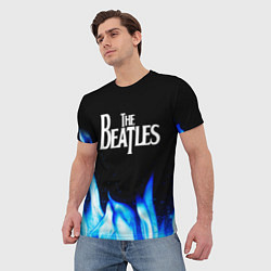 Футболка мужская The Beatles blue fire, цвет: 3D-принт — фото 2