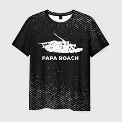 Футболка мужская Papa Roach с потертостями на темном фоне, цвет: 3D-принт