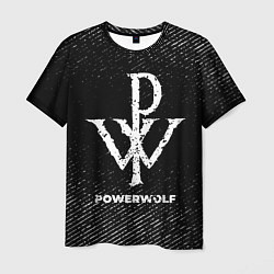 Футболка мужская Powerwolf с потертостями на темном фоне, цвет: 3D-принт