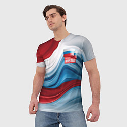 Футболка мужская Флаг России абстракт, цвет: 3D-принт — фото 2