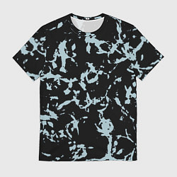Футболка мужская Абстракция черно-голубой, цвет: 3D-принт