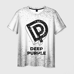 Футболка мужская Deep Purple с потертостями на светлом фоне, цвет: 3D-принт