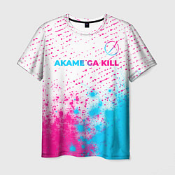 Футболка мужская Akame ga Kill neon gradient style: символ сверху, цвет: 3D-принт