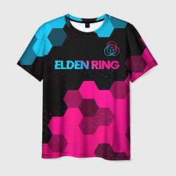 Футболка мужская Elden Ring - neon gradient: символ сверху, цвет: 3D-принт