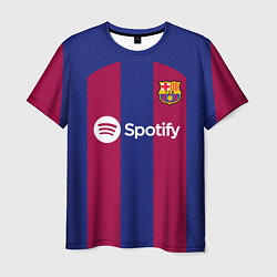 Футболка мужская Лионель Месси Барселона форма 2324 домашняя, цвет: 3D-принт