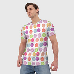 Футболка мужская Цветные кружочки, цвет: 3D-принт — фото 2