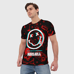 Футболка мужская Nirvana rock glitch, цвет: 3D-принт — фото 2