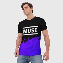 Футболка мужская Muse purple grunge, цвет: 3D-принт — фото 2
