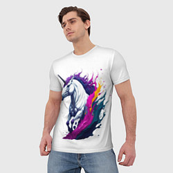Футболка мужская Единорог в красках, цвет: 3D-принт — фото 2