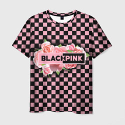 Футболка мужская Blackpink logo roses, цвет: 3D-принт