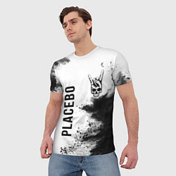 Футболка мужская Placebo и рок символ на светлом фоне, цвет: 3D-принт — фото 2