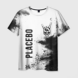 Футболка мужская Placebo и рок символ на светлом фоне, цвет: 3D-принт