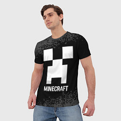 Футболка мужская Minecraft glitch на темном фоне, цвет: 3D-принт — фото 2