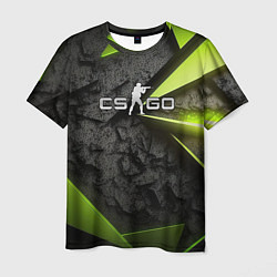 Футболка мужская CS GO green black abstract, цвет: 3D-принт