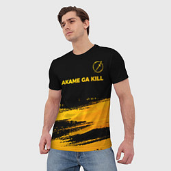 Футболка мужская Akame ga Kill - gold gradient: символ сверху, цвет: 3D-принт — фото 2