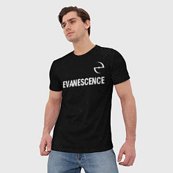 Футболка мужская Evanescence glitch на темном фоне: символ сверху, цвет: 3D-принт — фото 2