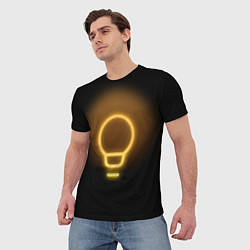 Футболка мужская Неоновая лампа, цвет: 3D-принт — фото 2