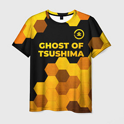 Футболка мужская Ghost of Tsushima - gold gradient: символ сверху, цвет: 3D-принт