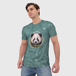 Футболка мужская Милая мордочка панды с бамбуком, цвет: 3D-принт — фото 2