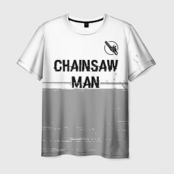 Футболка мужская Chainsaw Man glitch на светлом фоне: символ сверху, цвет: 3D-принт