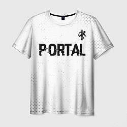 Футболка мужская Portal glitch на светлом фоне: символ сверху, цвет: 3D-принт